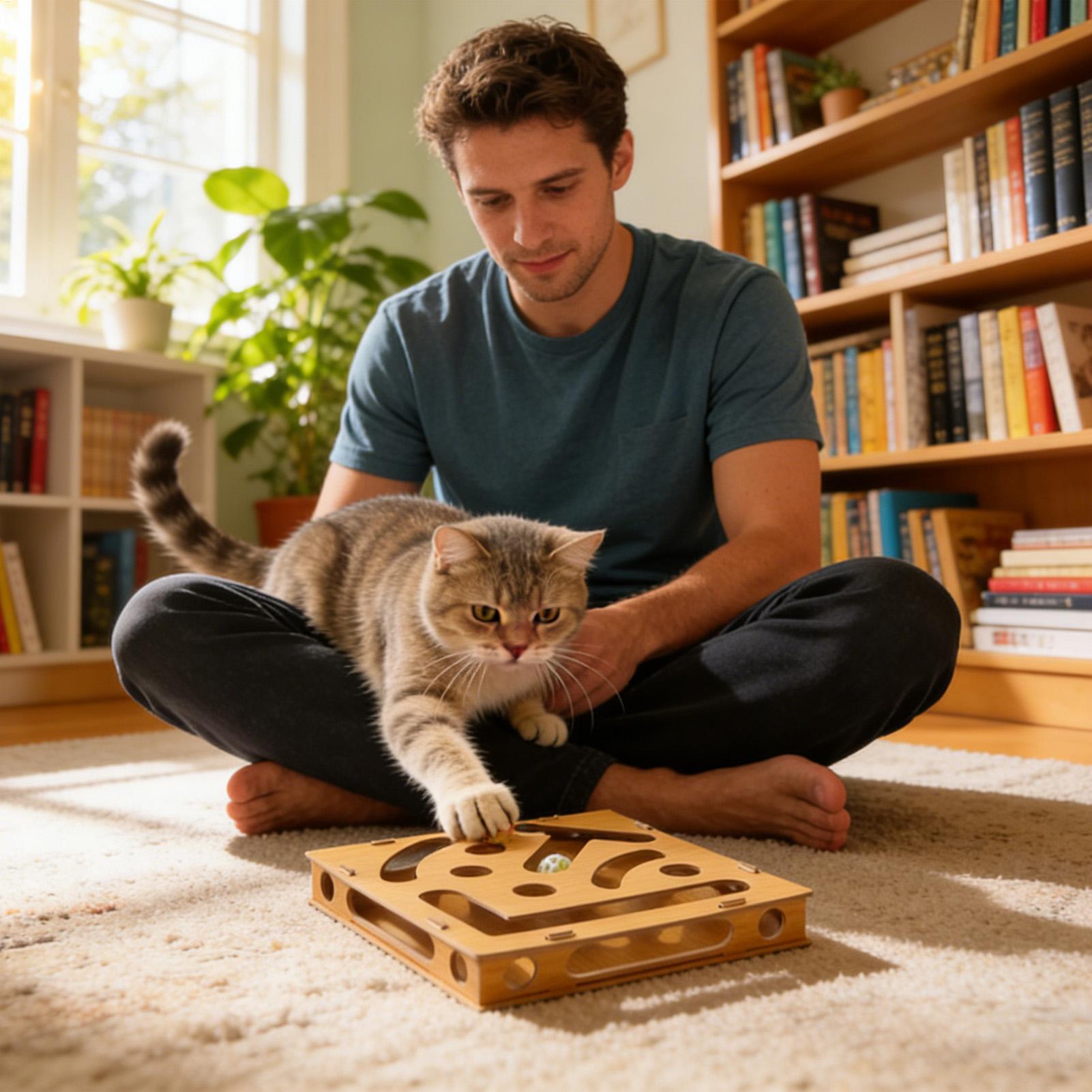 

Cat Nail File Enrichment Box Wooden Scratcher With Bell Ball Cat Scratch Puzzle Box Alternative To Grinder For Kitten Pet Mental China Mainland