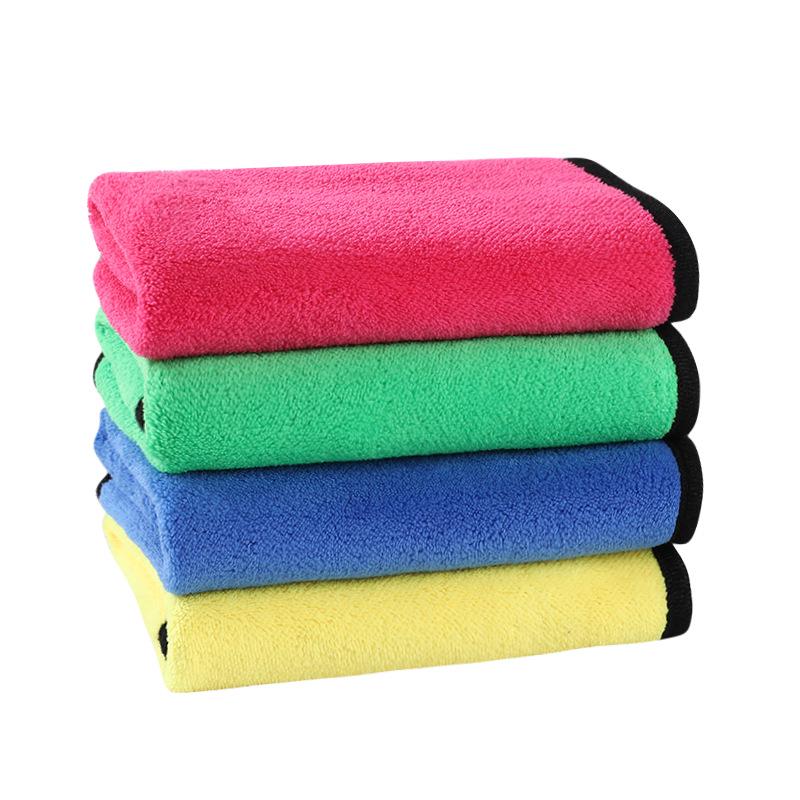 Two-Color Coral Fleece Towels: Perfect for Car Wash, Cleaning, Fishing Gear, or Kitchen Use