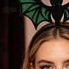 Halloween Photo Booth Props Bat Headband, Felt Glitter Hairband Bling Texture Hair Hoop for Costume, Festival Masquerade Party Prop Headband