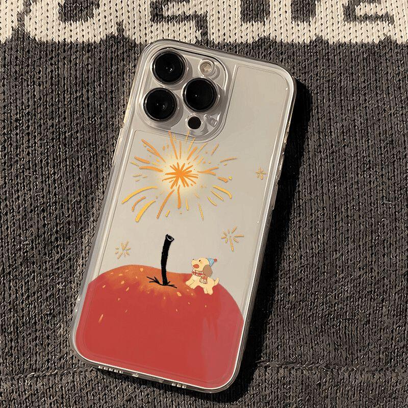 Cute Get Lucky Apple Cell Phone Case For iPhone 16 15 11 12 14 13 Pro Max Mini XSM XR 7 8 Plus Kawai Happy New Year Silica Cover