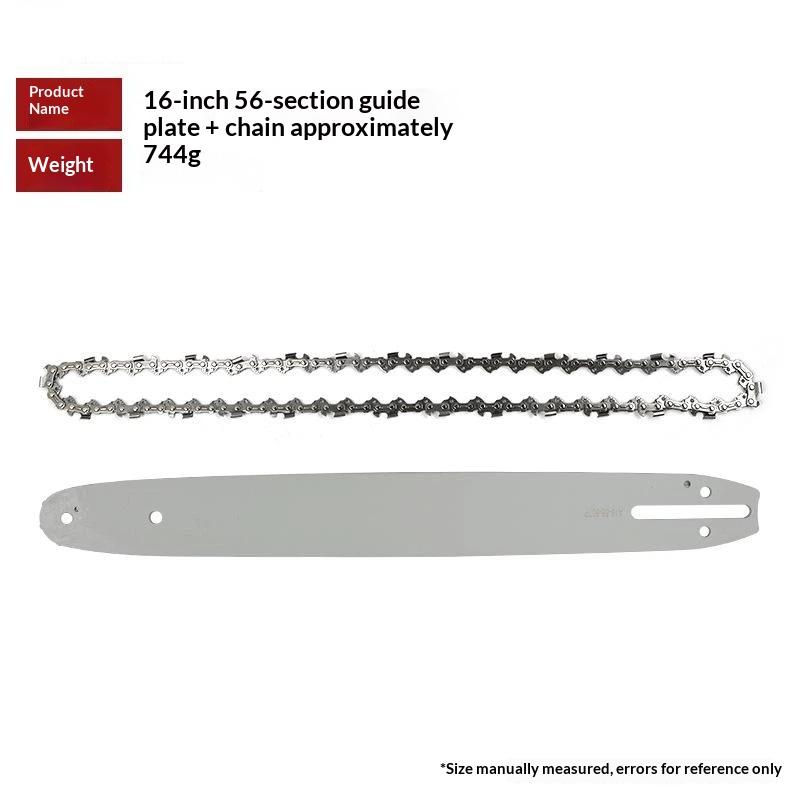 16 Inch 56 Drive Chainsaw Replacement Part Set Guide Bar + Saw Chain for Outdoor Logging Carpentry DIY Wood Cutting Tools