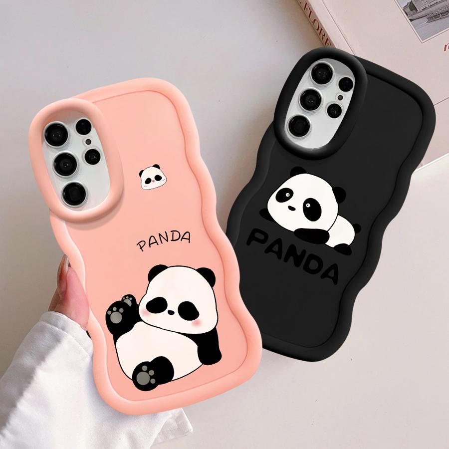 Cartoon Panda Soft Phone Cover Case for Samsung Galaxy A26 S25 S20 FE A25 S24 S23 Plus S22 Ultra S21 A34 A24 A35 A36 A55 A54