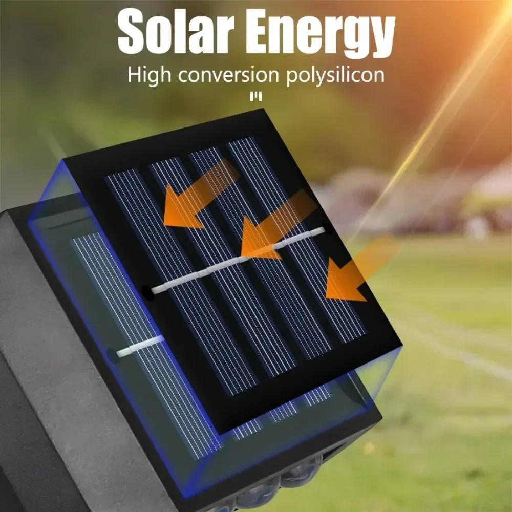 Solar Wall Light IP65 Waterproof LED Safety Light Up Down Lighting Easy Install Outdoor Patio Yard Garden Street Landscape Decor