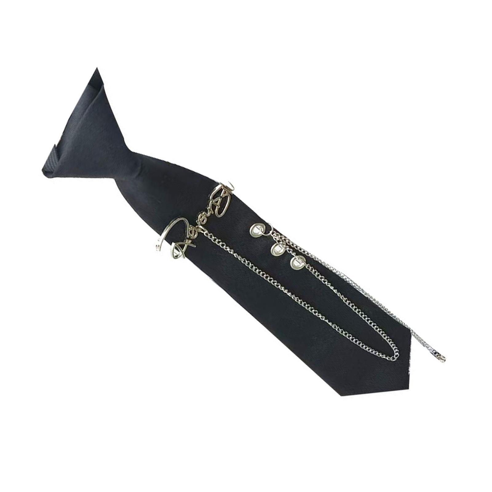 

Панк Цепь Галстук Узел Свободный Галстук Регулируемый Галстук для Женщин Мужчин Унисекс Формальный Униформа Вечеринка Ролевые Игры JK Рубашка Галстук чёрный