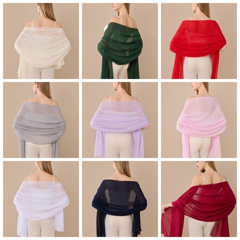 Elegantes Chiffon Chiffon Schal Langes Leichtes Gewebe Brautjungfern Schal Abend Schal Brautparty