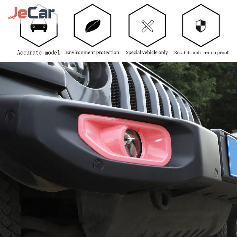 JeCar Car Front Bumper Fog Light Cover Lamp Hoods Decoration For Jeep Wrangler JL JT Gladiator 2018 Up Car Exterior Accessories