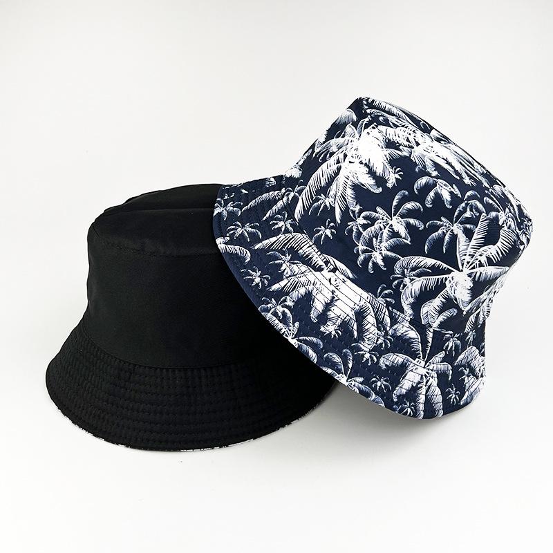 Tree Blackwhite Coconut Print Beach Hat Doublesided Fruit Sun Summer Protect