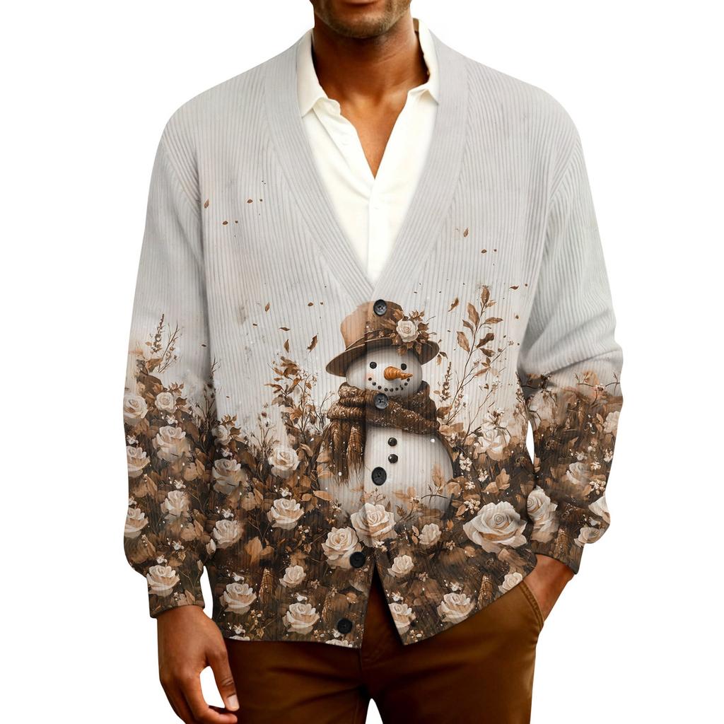 Men's Ribbed Knit Long-Sleeve Cardigan