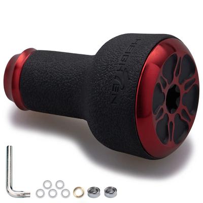 HEIGHTEN 24mm Reel Handle Compatible with Shimano and Daiwa A and Type TPE Series Knob, TPE, 10g, (Type S), (Red) (426)