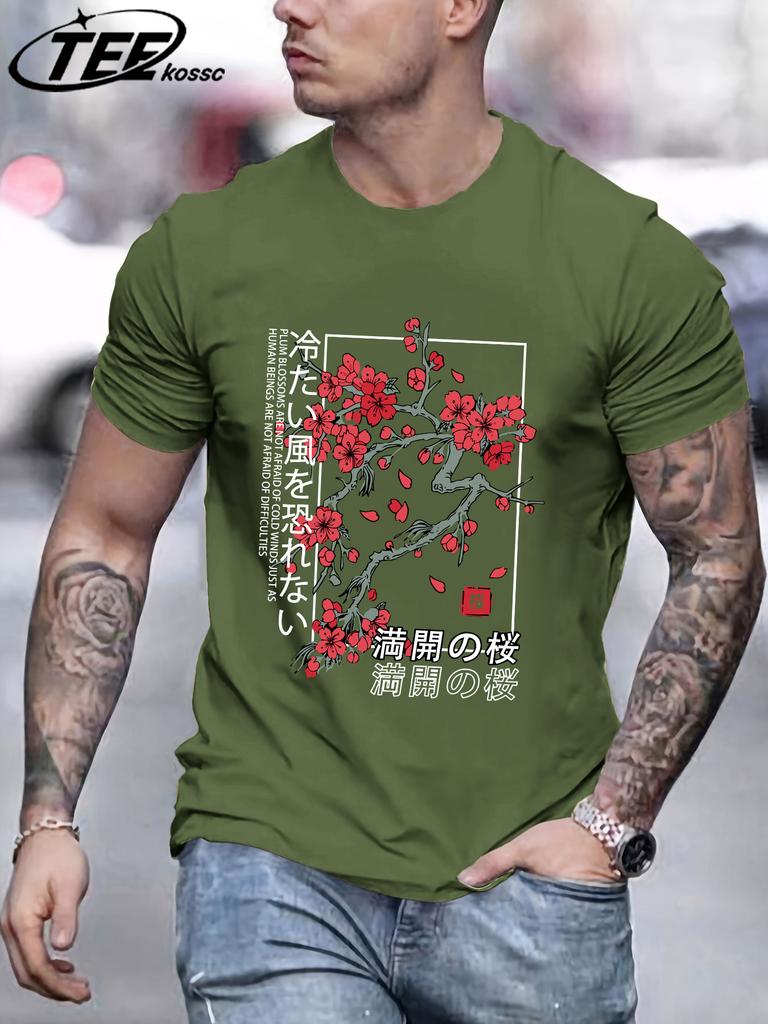 Plum Blossoms That Only Bloom In Winter Men T Shirt AllMatch Cotton TShirt Summer Clothes Comfortable Loose Male Short Sleeve