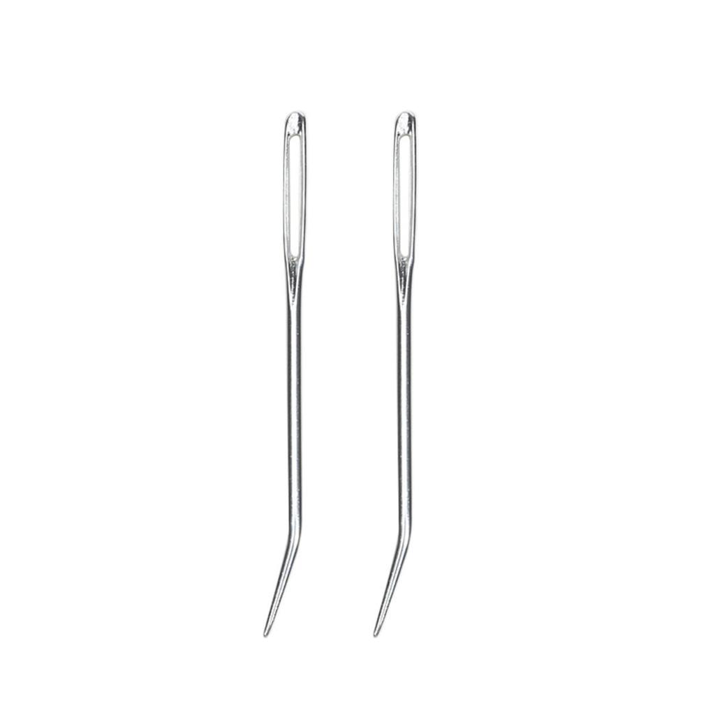 2Pcs Bent Tip Tapestry Needles Yarn Knitting Weaving Needles Big Eye Curve Bent Needle Knitting Crochet DIY Sewing Accessories