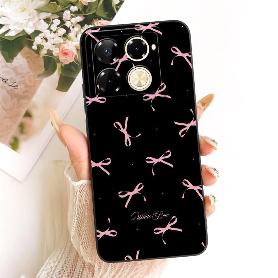 For Infinix Note 40 Pro 4G 5G / Note 40 Pro+ / Note40 X6853 Cute Cat Flower Cartoon Phone Case Soft Silicone Cover Bumpers