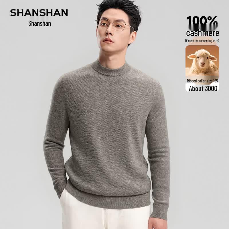 SHANSHAN Men's 100% Cashmere Crewneck Sweater
