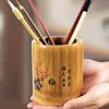 Chinese Style Pen Holder Cylindrical Pencil Box Portable Desktop Storage Box  Cosmetics
