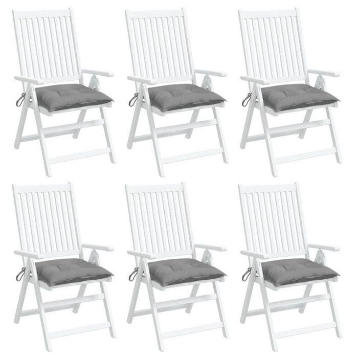 Coussins de chaise - vidaXL - 50x50x7 cm - Tissu Oxford - Imperméable - 6 pcs gris