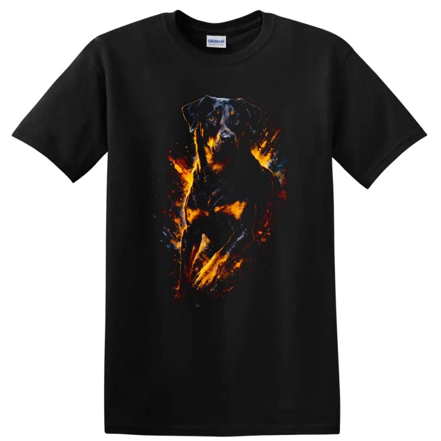 Rottweiler Dog Graphic Art Colorful Design T Shirt Creative Animal Tee