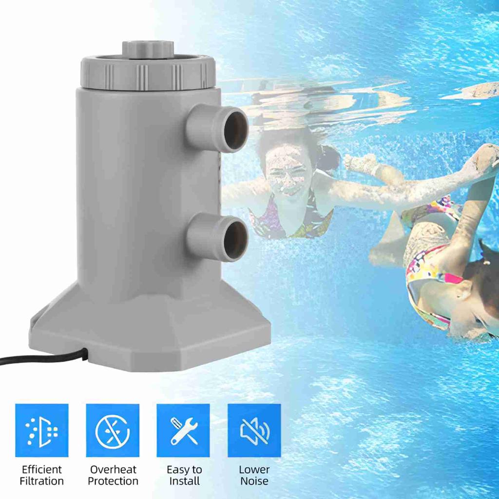 Pompa con Filtro a Cartuccia per Piscine Fuori Terra 55W 250LCelsiusH Portata Basso Rumore Circolazione e Filtrazione Migliorate Pompa Filtro Acqua con Cartuccia