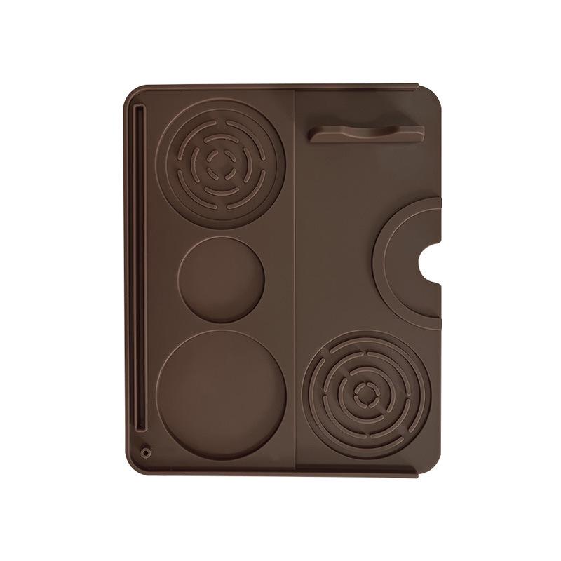 Silicone Coffee Machine Mat & Drip Tray - Two-in-One Square Tamper Mat for Countertops