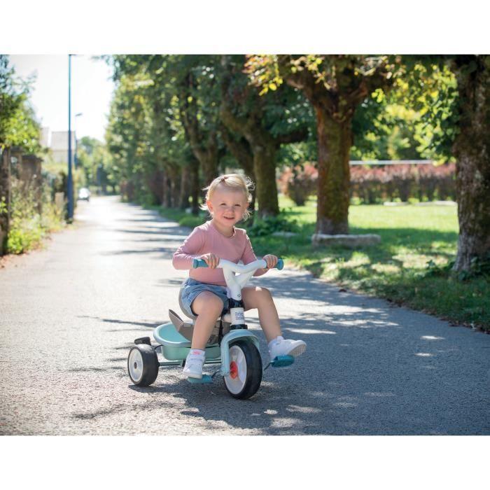 Tricycle évolutif enfant smoby balade plus - structure métal - bleu