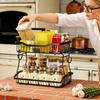 Countertop Fruit Basket 2 Tier Storage Holder for Food Household Vegetable Holder for Fruit Vegetable Snack Bread Pantry Office