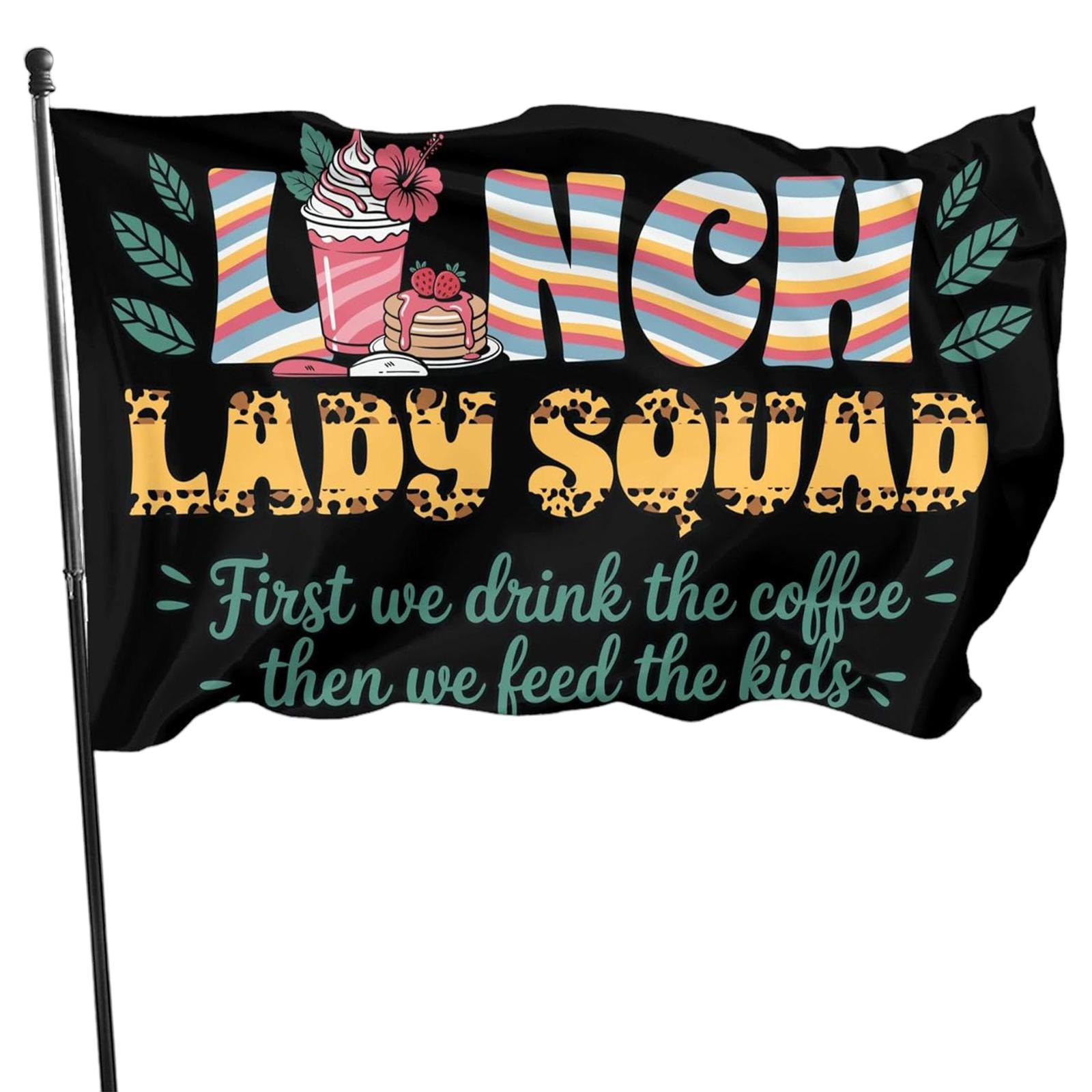 Lunch Hero Squad Banner 90x150cm Single Layer Single Side Digital Print with 2 Grommets School Cafeteria Decoration Outdoor Indoor Use One Size