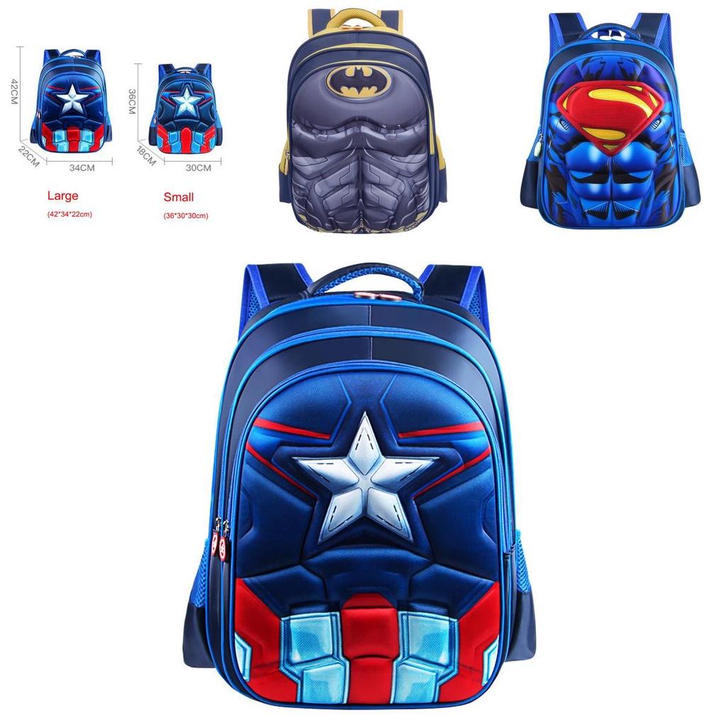 Rucsac Spider-man Batman Superman Captain America Pentru Copii Cu Imprimeuri Vibrante Cu Supereroi