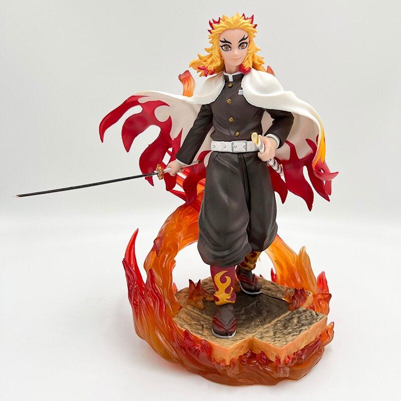 20cm Demon Slayer Anime Figure Rengoku Kyoujurou Action Figure Tanjirou /Inosuke /Shinobu Kimetsu No Yaiba Figurine Model Doll Toy