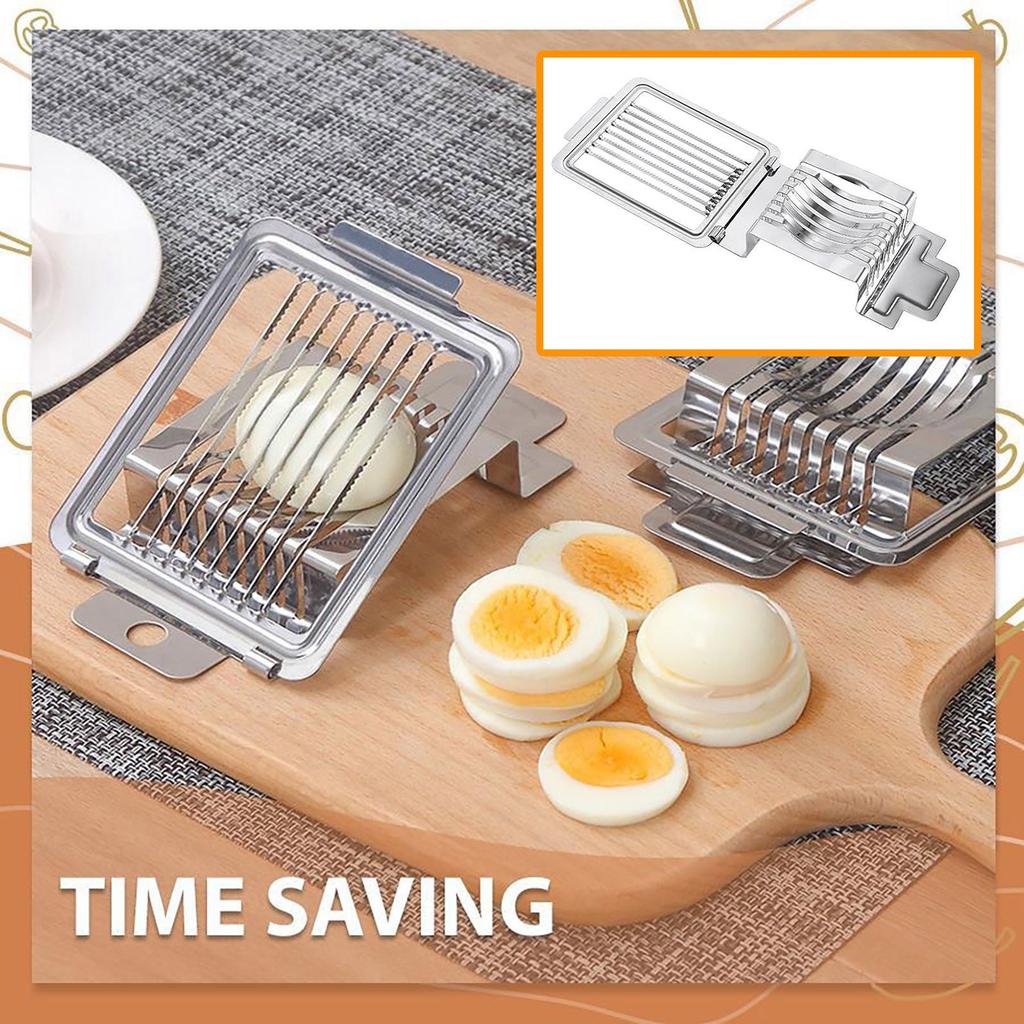 Egg Cutter Stainless Steel Wire Egg Slicer Portable for Hard Boiled Eggs Home Kitchen