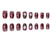 Christmas Themed Glittering Press On Nail 24PCS 3D Santa Snowflake Design Short Oval False Nail For Festive Styling