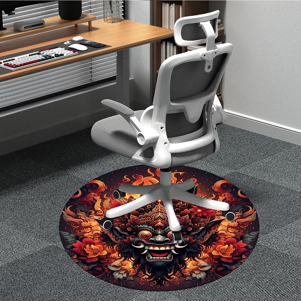 

1pc Barong Mask Chair Carpet for Office, Soft Flannel Throw Mat, Perfect for Office,Holiday Party Decoration Choice yy251113141 80cm by 80cm