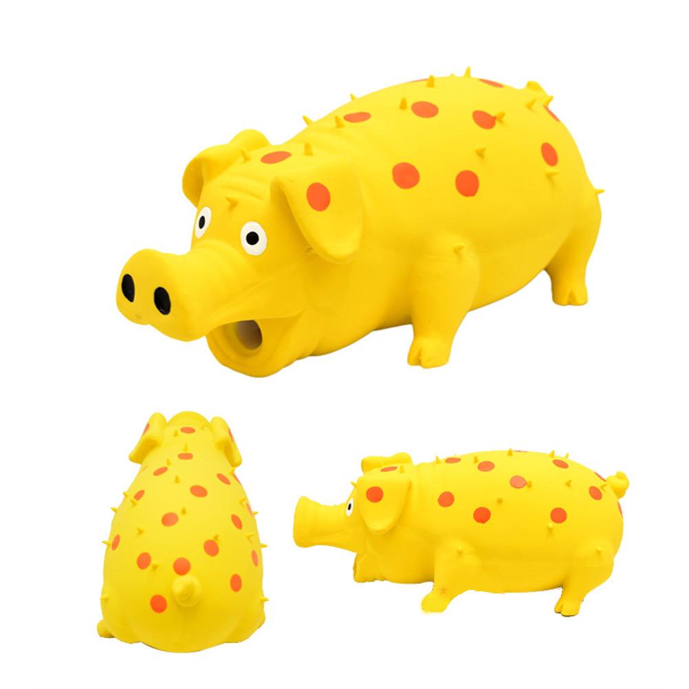 Pig Squeaky Dog Toy Interactive Dog Chew Toy Rubber Pig Dog Toy for Small Medium Large Dogs