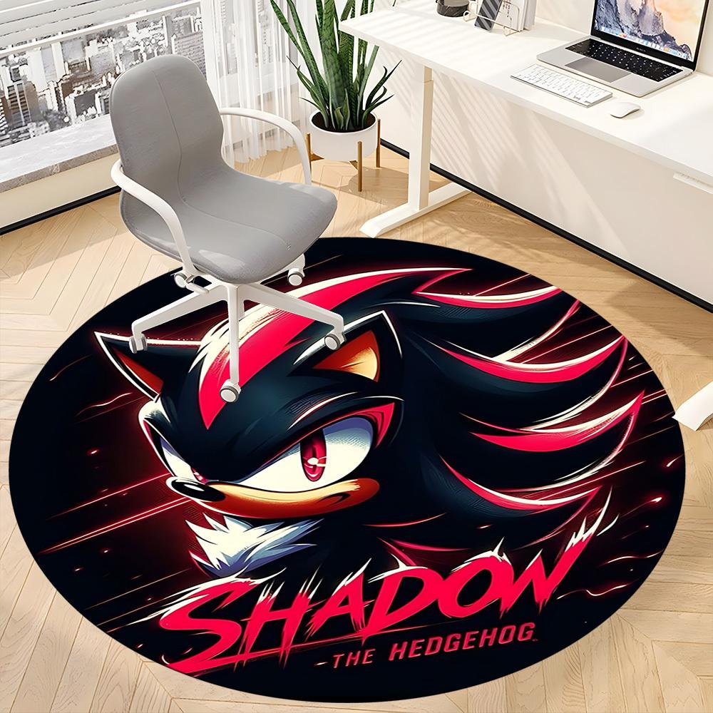 Shadow Hedgehog S-Sonic Office Round Area Rug, Indoor Mat Suitable For Office, Under Office Chairs Bedroom Living Room Home Decor, DT1212070