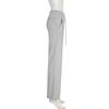 Fashion Solid Casual Sweatpants Women Pockets Low-Waisted Straight Lge Pants Spring Autumn Drawstring Basic Trouser