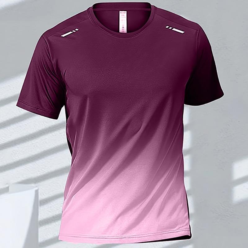 T-shirts Sports T-shirt Quick-drying Gradient Short Sleeve Tees Outdoor Workout Basketball Training Running clothes