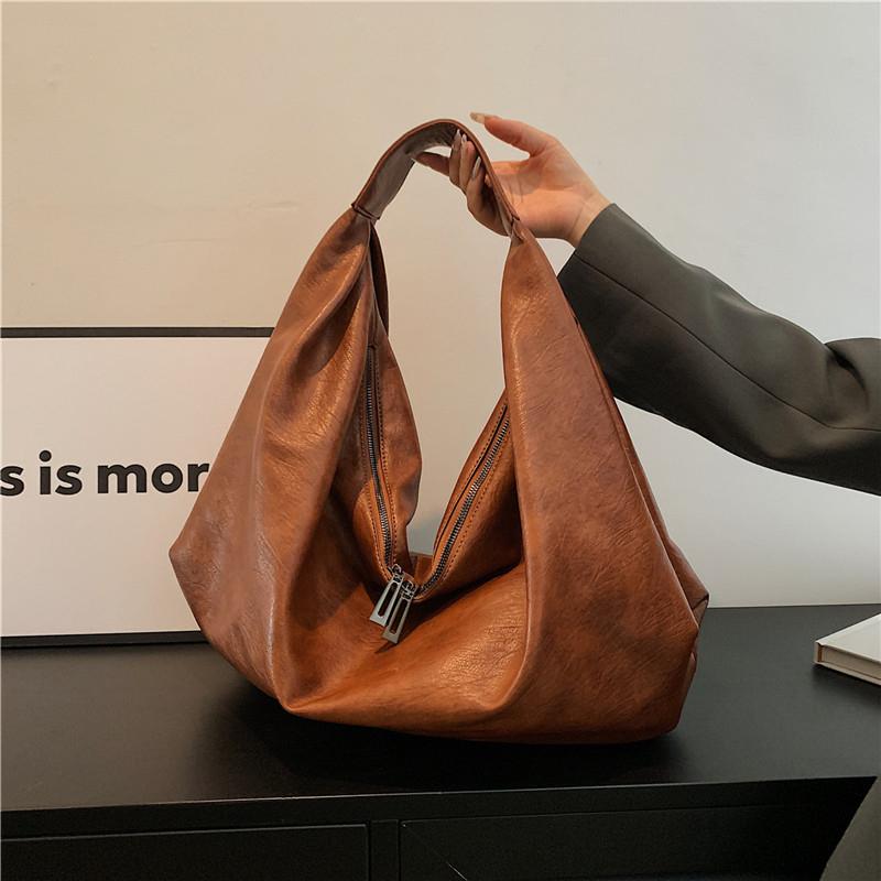 Big Black Shoulder Bags For Women Large Hobo Shopper Bag Solid Color Quality Soft Leather Crossbody Handbag Lady Travel Tote Bag