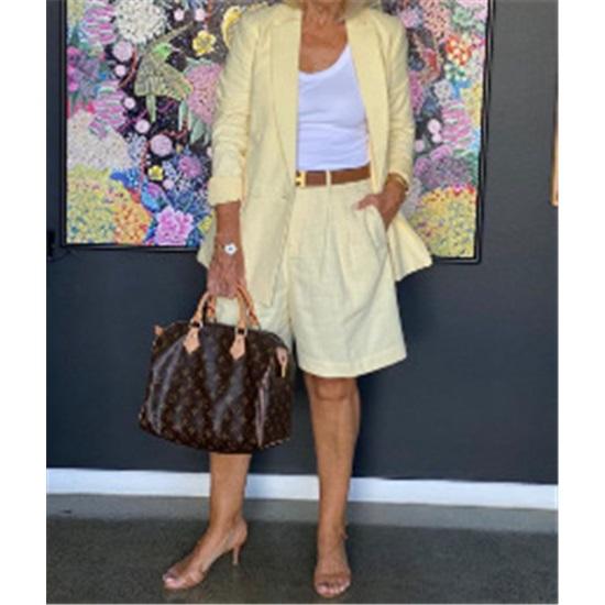 Completo da donna 2 pezzi blazer manica lunga e set shorts