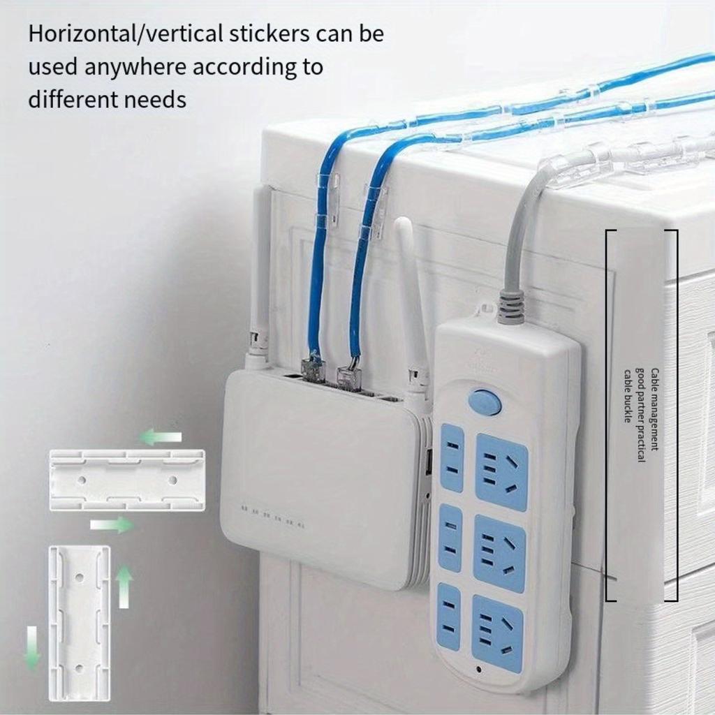 1pc Premium Plastic Wall-Mounted Power Strip Holder - Self-Adhesive Desktop Socket Organizer for Easy Cable Management and Home Improvement