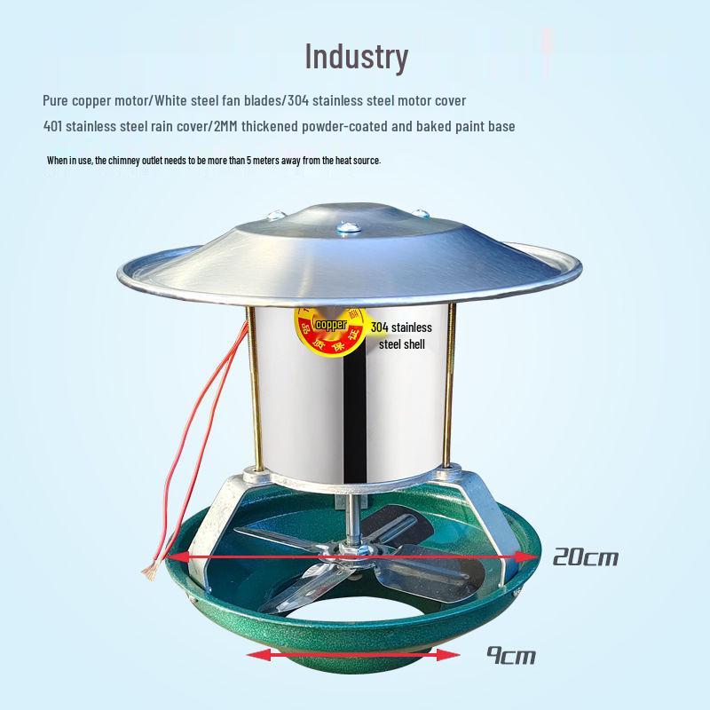 Hochleistungs-Schornsteinzugventilator aus reinem Kupfer: Feuerstelle & Küchenabzug, Frostschutz, Hitzebeständig