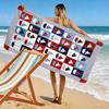Nautical Theme Print Beach Towel, Large Soft Quick Dry Towel for Beach Camping Swimming