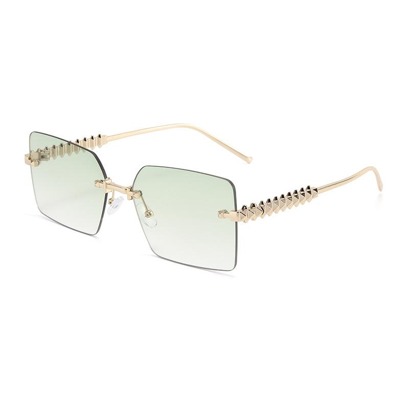 European and American new high-end business square trimmed frameless sunglasses for men and women commuting light luxury advanced outdoor wear