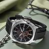 Herren-Sportuhr Lederarmband Uhr Quarz-Armbanduhr