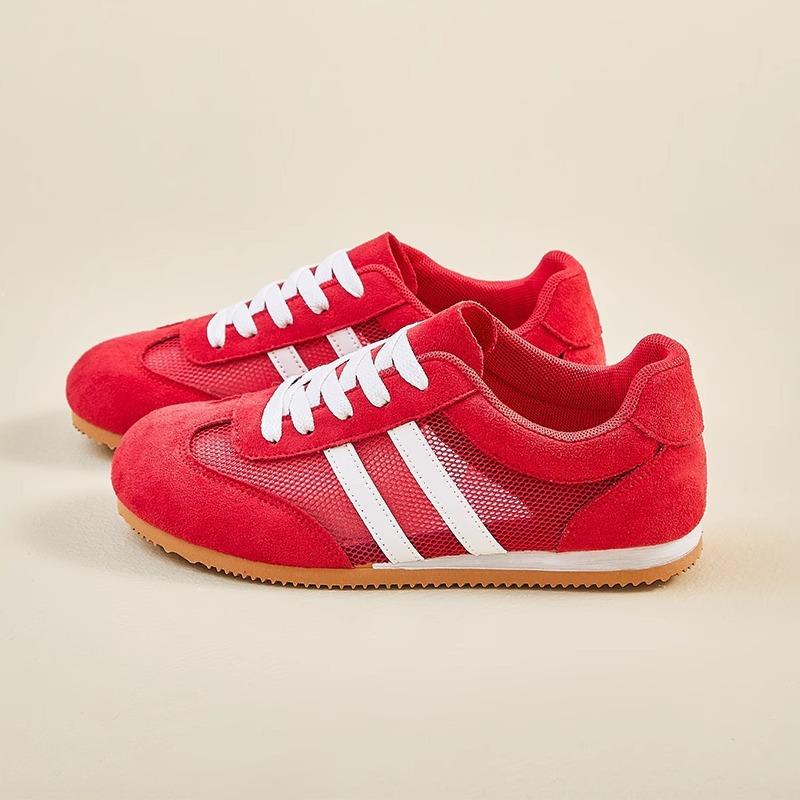 Women's shoes Red German training shoes Women's 2025 new summer lightweight sports shoes Thin mesh breathable casual Forrest Gump shoes