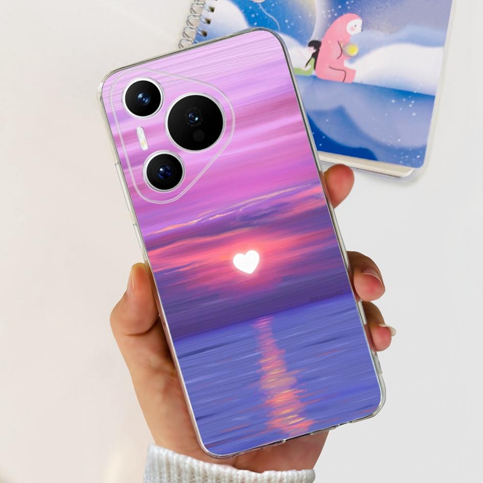 For Huawei Pura 70 Pro Plus Case Fashion Flowers Clear Soft Silicone Shockproof Phone Cover For Huawei Pura 70 Pro Pura70 Bumper