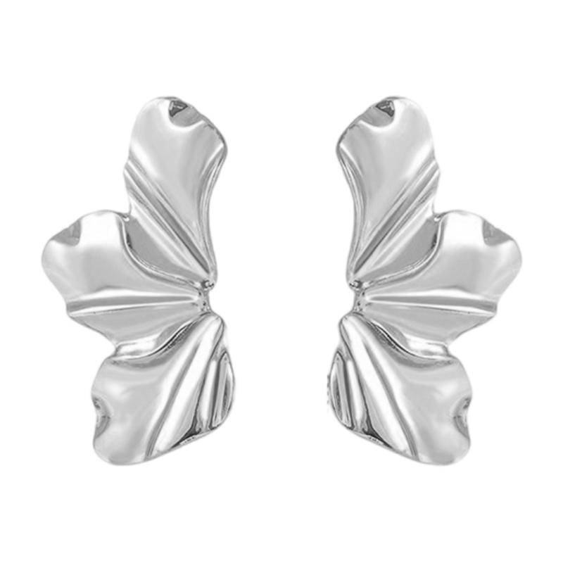 

Sophisticated Alloy Petal Earrings Highlighting Unique Designs Accessory Convenient for Both Casual and Formal Setting срібний