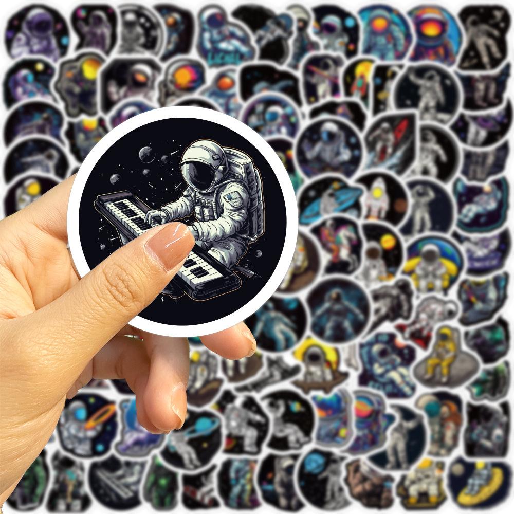 100 Space Astronaut Graffiti Stickers Decorate Guitar Laptop Suitcase DIY Waterproof