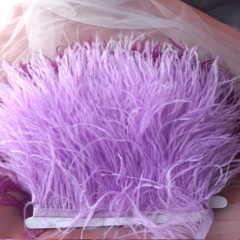 

Ostrich Feather Fringe - Various Colors, 10-15cm, 1 Meter for Clothing Accessories