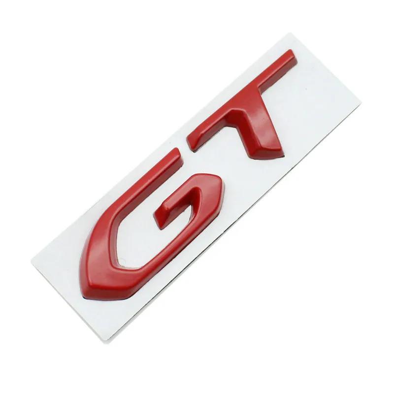 1Pcs Metal GT Styling Logo Car Trunk Badge Emblem Sticker Auto Body Decal For Kia Peugeot Volkswagen Ford Sticker Accessories
