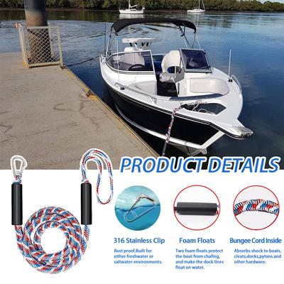 1.2m/3.3ft Boat Dock Lines Cords Docking Rope for Kayak Watercraft Jet Ski Pontoon Canoe Power Boat Mooring Rope Accessories