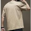 Cotton Heavyweight Summer Hong Kong Style Short Sleeved T-shirt for Men Loose Plus Size Fat T-shirts Trendy Pure Cotton