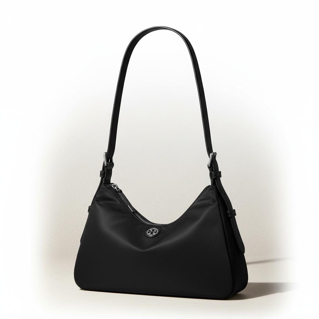 Tory Burch Adjustable Detachable Shoulder Strap Fabric Shoulder Bag Small Women Shoulder Bag Black 177335-001